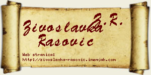 Živoslavka Rašović vizit kartica